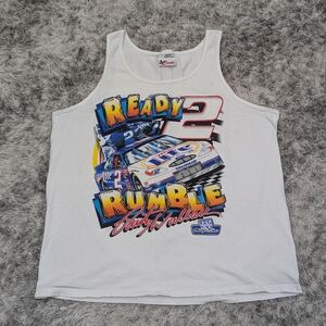 Vintage Y2K Chase Authentics Rusty Wallace NASCAR Racing Mens Tank Top Shirt XL